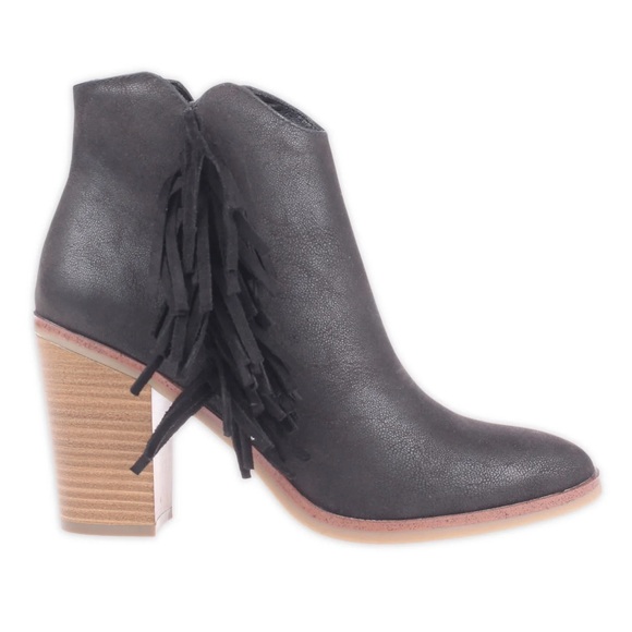 MIA Women's Avril Fringe Booties in Black - Picture 2 of 11